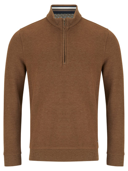 Super-Soft Cotton Rich Quarter Zip - Camel