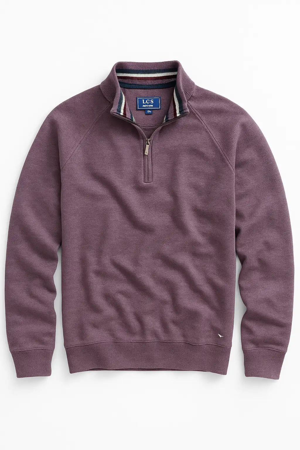 Super-Soft Cotton Rich Quarter Zip - Mauve Purple