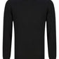 Cotton-Mix Crew-neck Jumper - Black