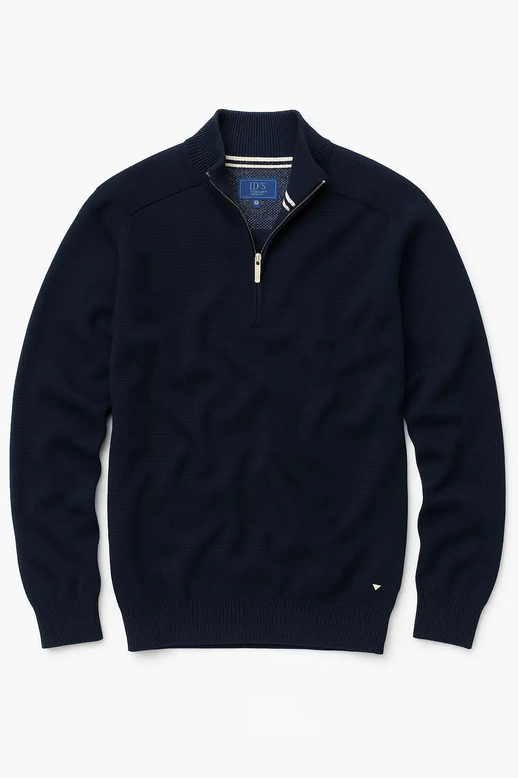 Cotton-Mix Quarter Zip Jumper - Navy