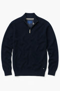 Cotton-Mix Quarter Zip Jumper - Navy
