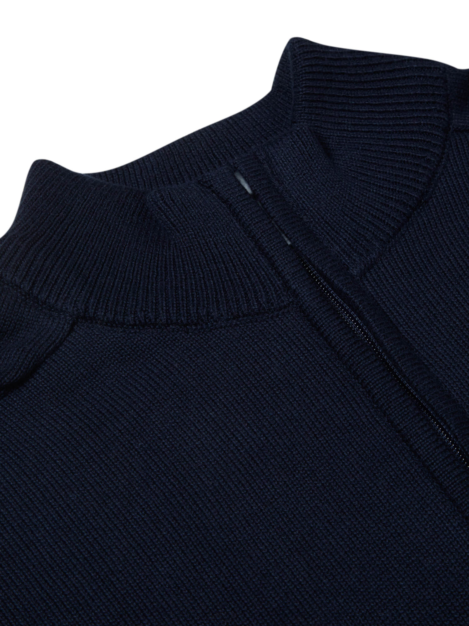 Cotton-Mix Quarter Zip Jumper - Navy