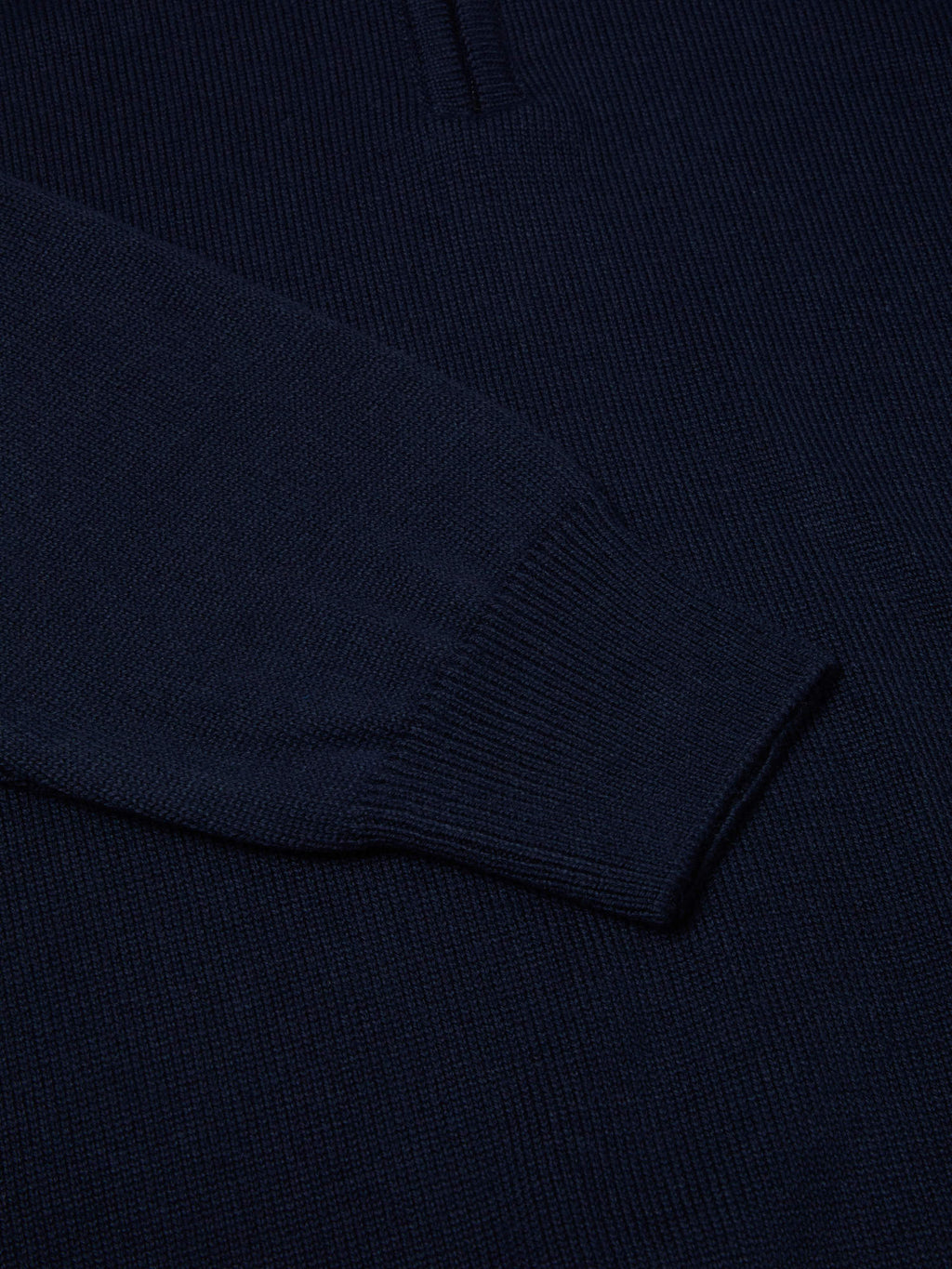 Cotton-Mix Quarter Zip Jumper - Navy