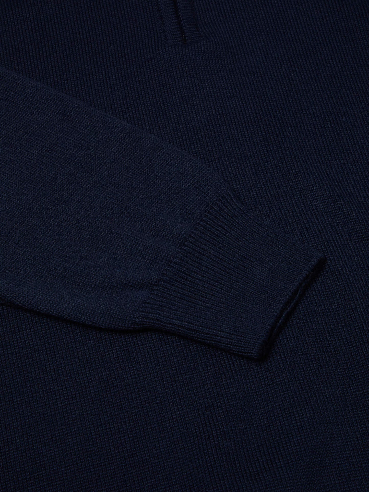 Cotton-Mix Quarter Zip Jumper - Navy