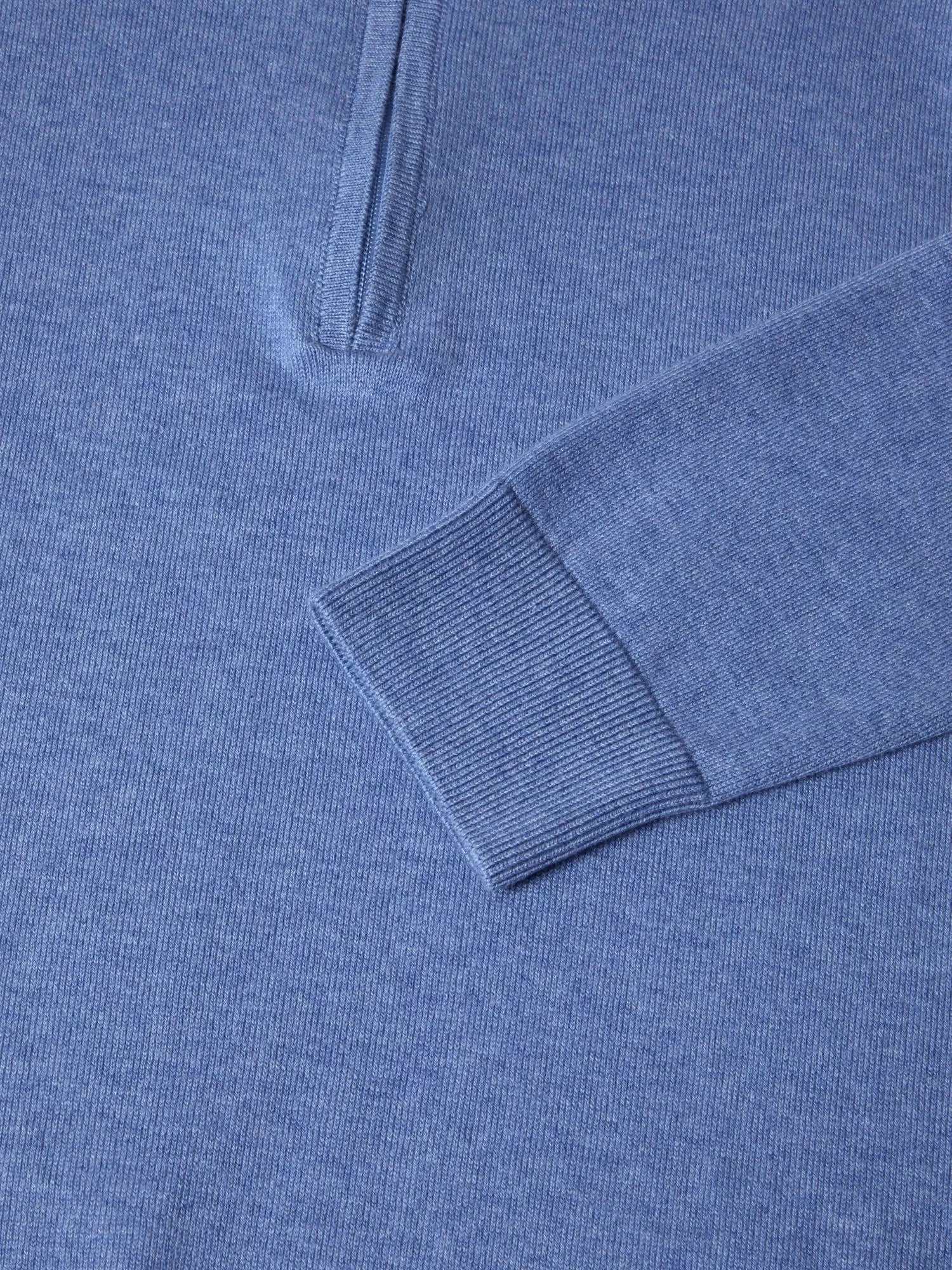 DG's Drifter Long Sleeve Half Zip Sweater - Sky Blue