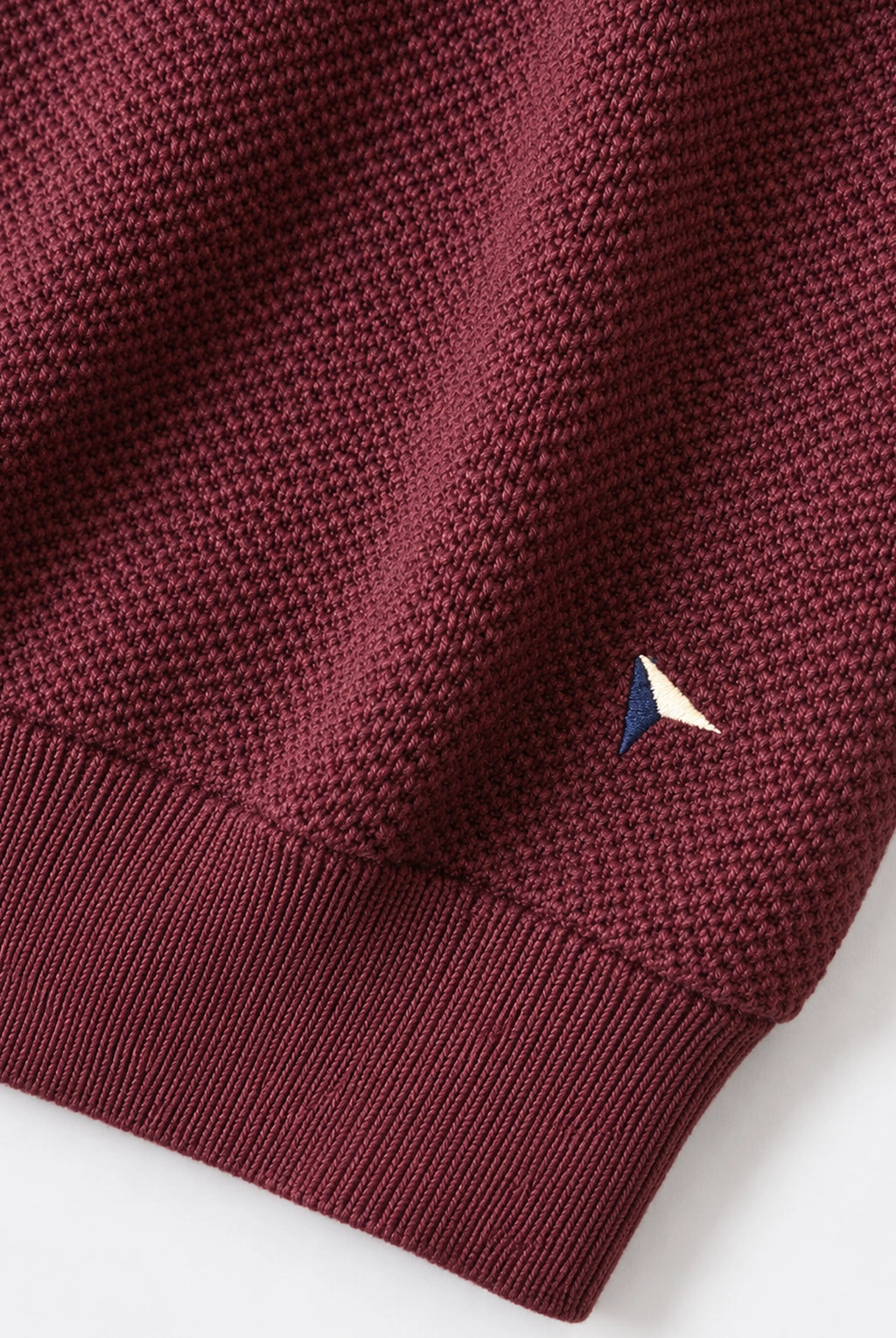 Textured Structured Crew Neck Jumper - Burgundy