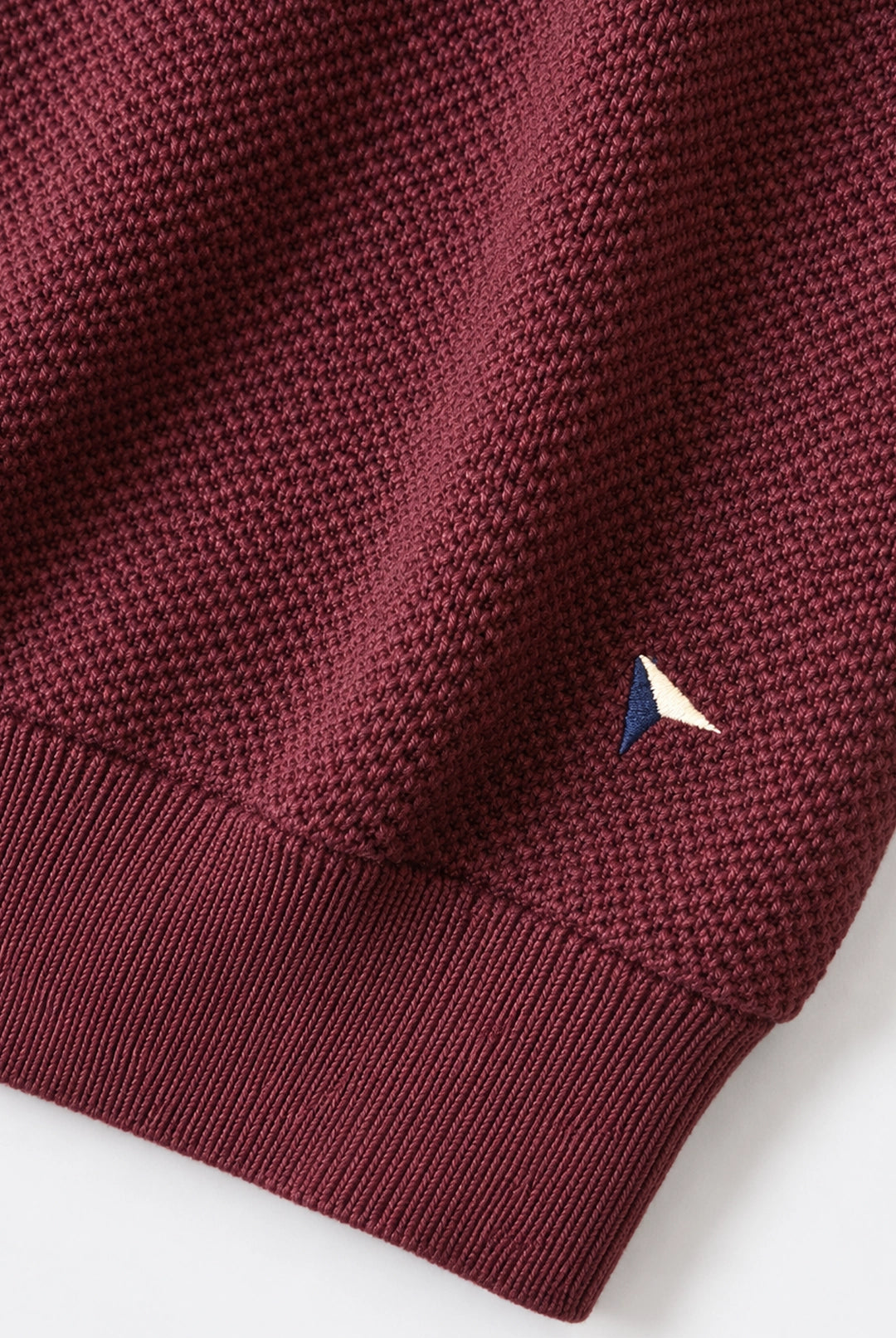 Textured Structured Crew Neck Jumper - Burgundy