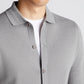 Long Sleeve Buttoned Polo Cardigan - Grey