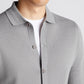 Long Sleeve Buttoned Polo Cardigan - Grey