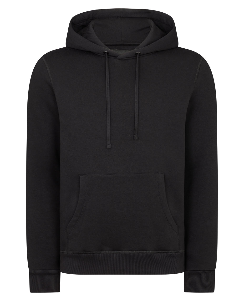 Tapered Fit Soft Cotton-Blend Hoodie - Black