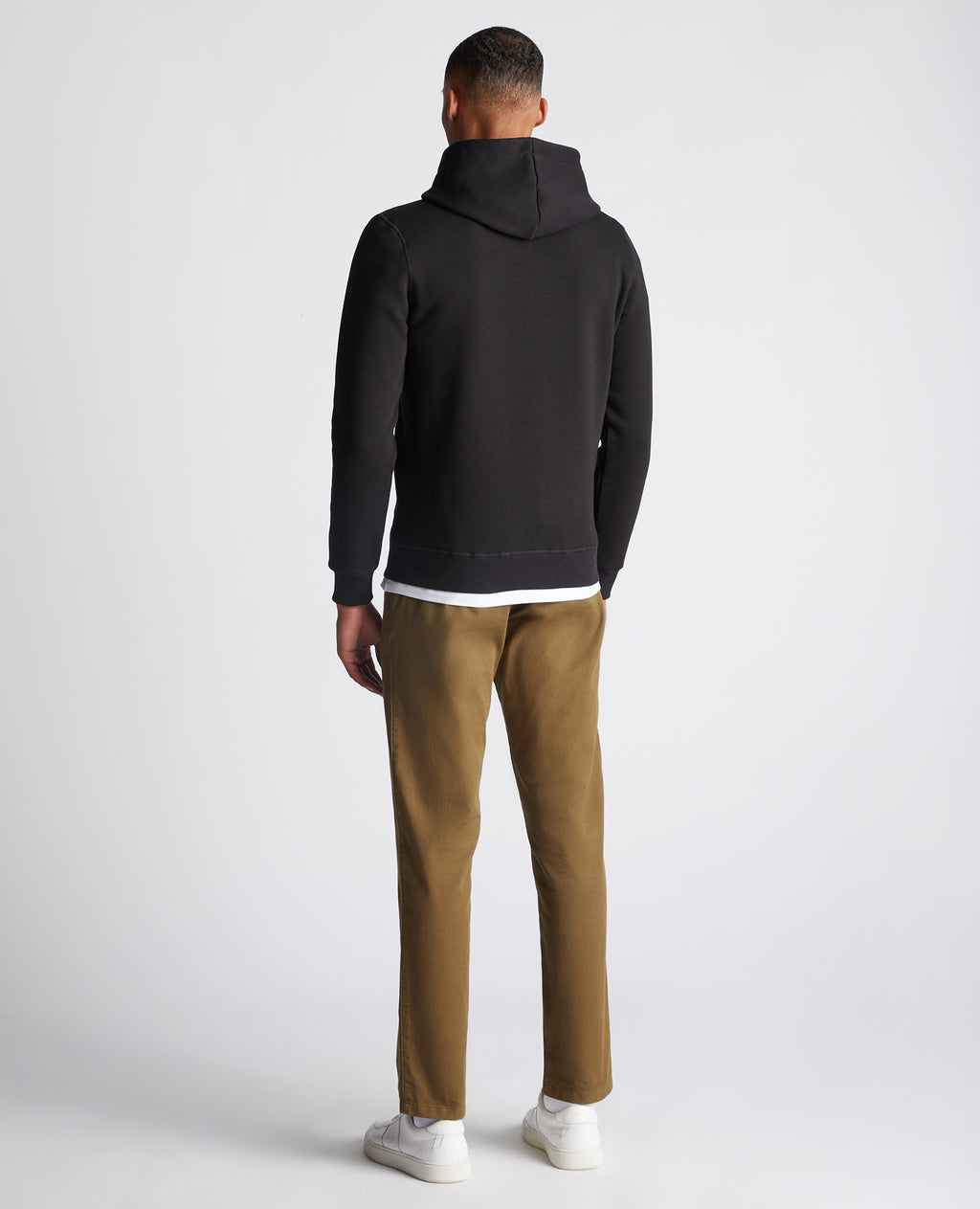 Tapered Fit Soft Cotton-Blend Hoodie - Black