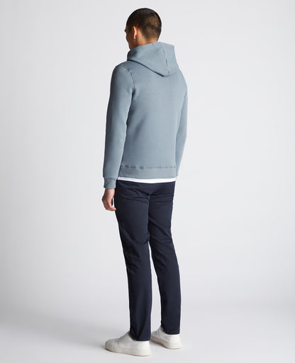Tapered Fit Soft Cotton-Blend Hoodie - Steel Grey