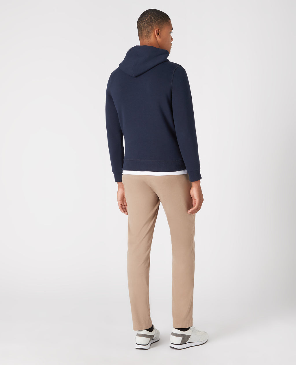 Tapered Fit Soft Cotton-Blend Hoodie - Navy