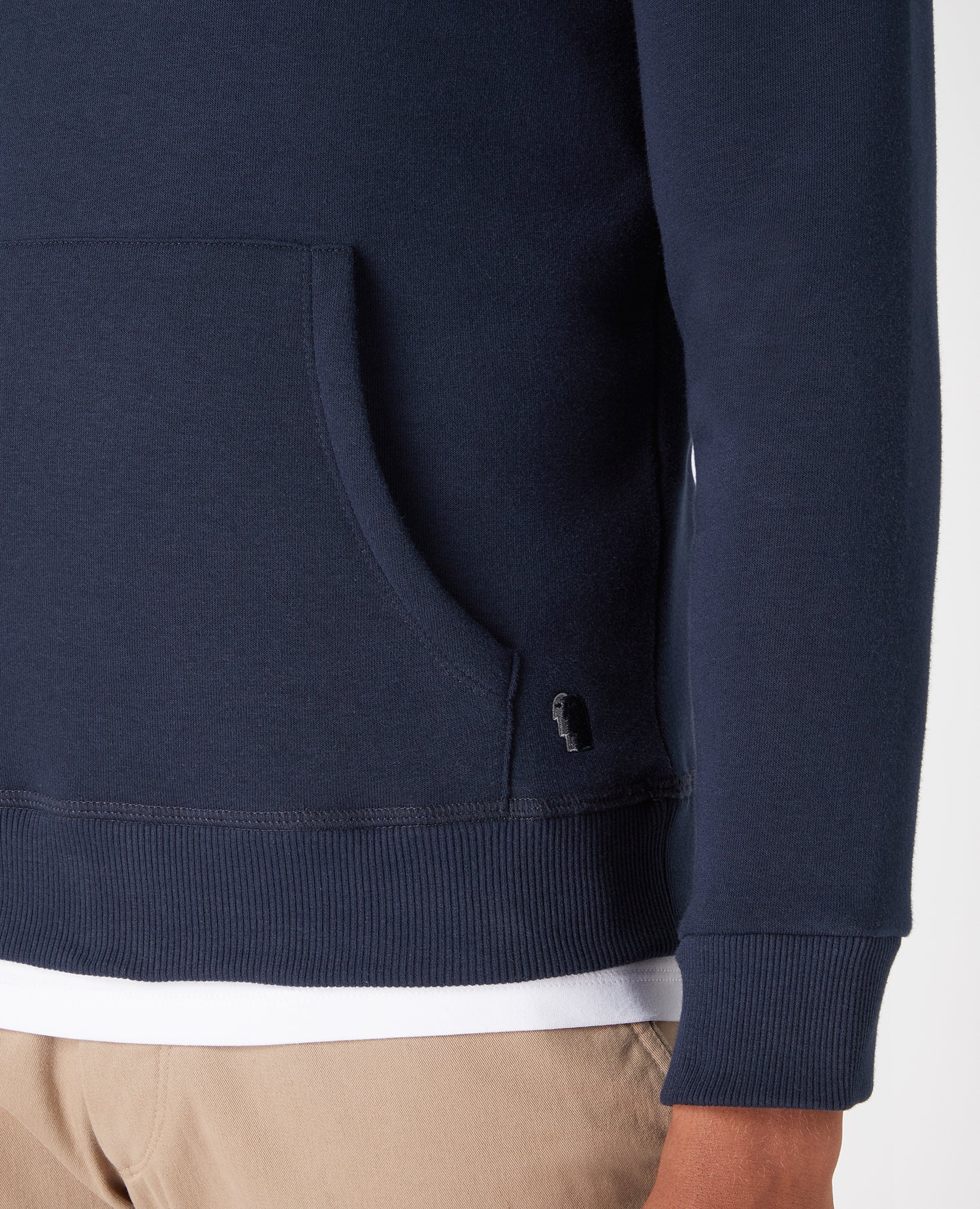 Tapered Fit Soft Cotton-Blend Hoodie - Navy
