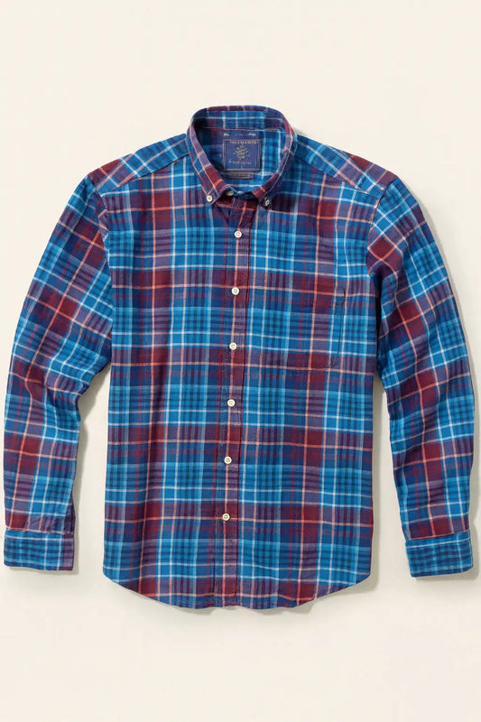 Brushed Cotton Plaid Check Shirt - Teal