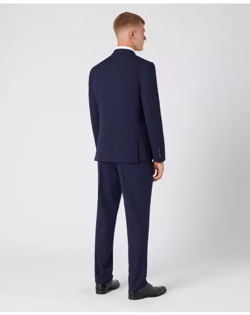 Tapered Fit Polyviscose Suit Jacket - French Navy