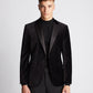 Slim Fit Velvet Jacket - Black