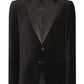 Slim Fit Velvet Jacket - Black