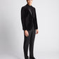 Slim Fit Velvet Jacket - Black