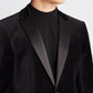 Slim Fit Velvet Jacket - Black