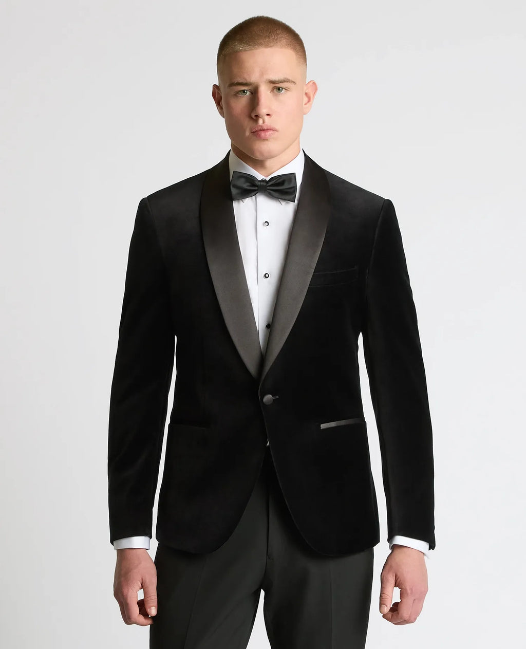 Romeo Velvet Shawl Collar Jacket - Black