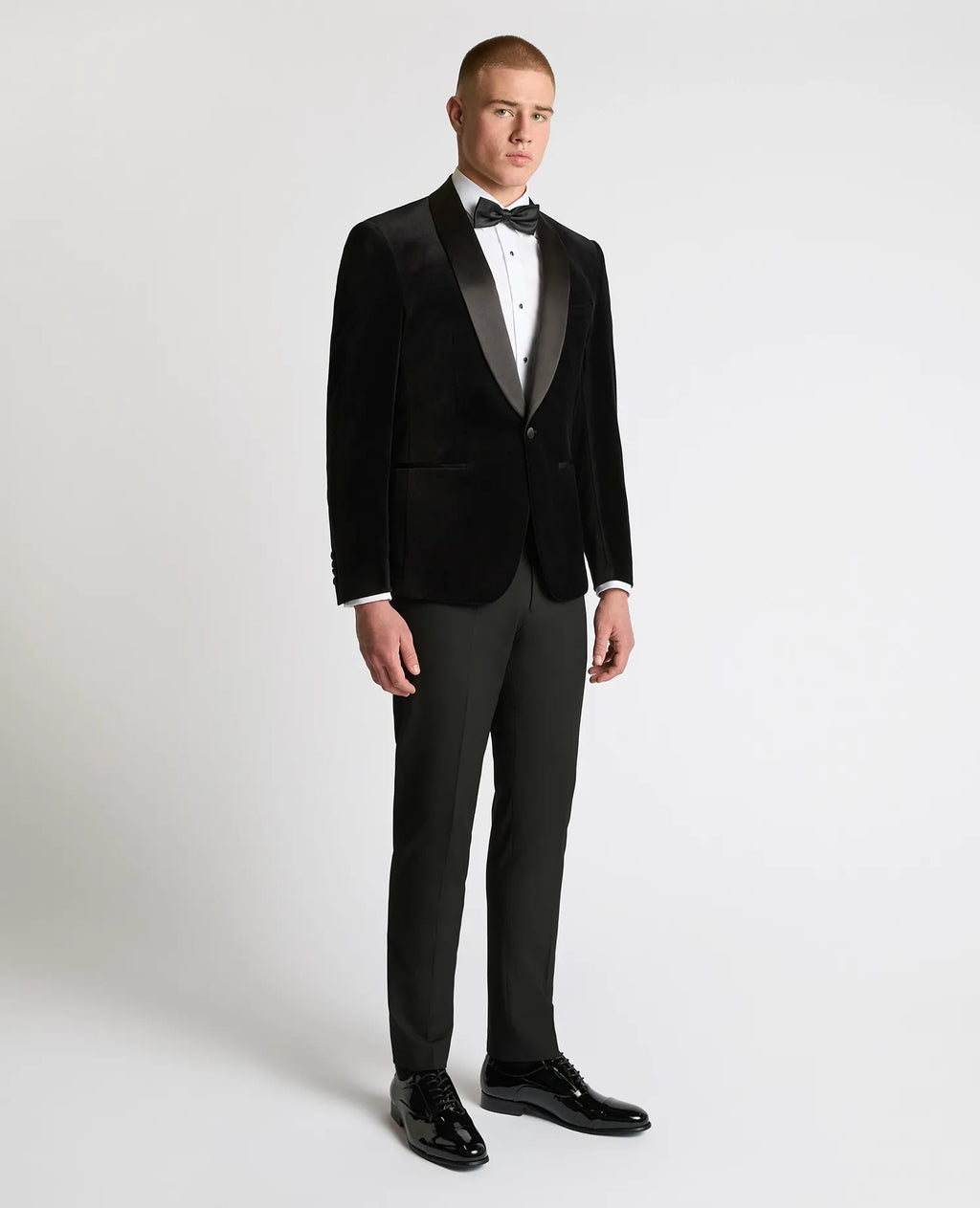 Romeo Velvet Shawl Collar Jacket - Black