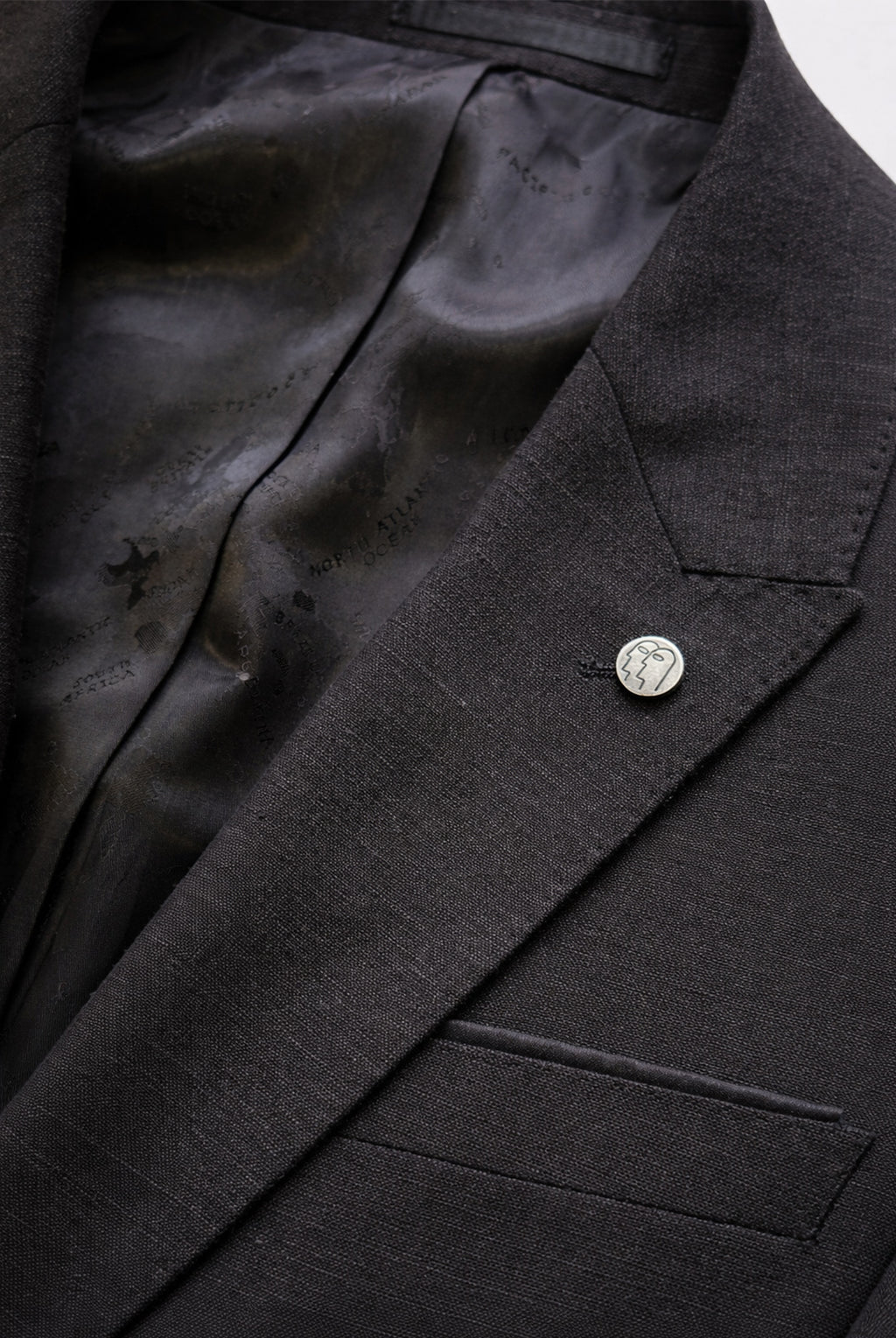 Slim Fit Linen-Blend Suit Trousers - Black
