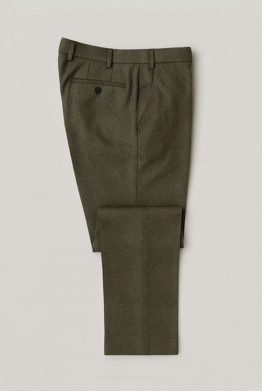 Soft Warm Handle Tapered Olive Suit - Trousers