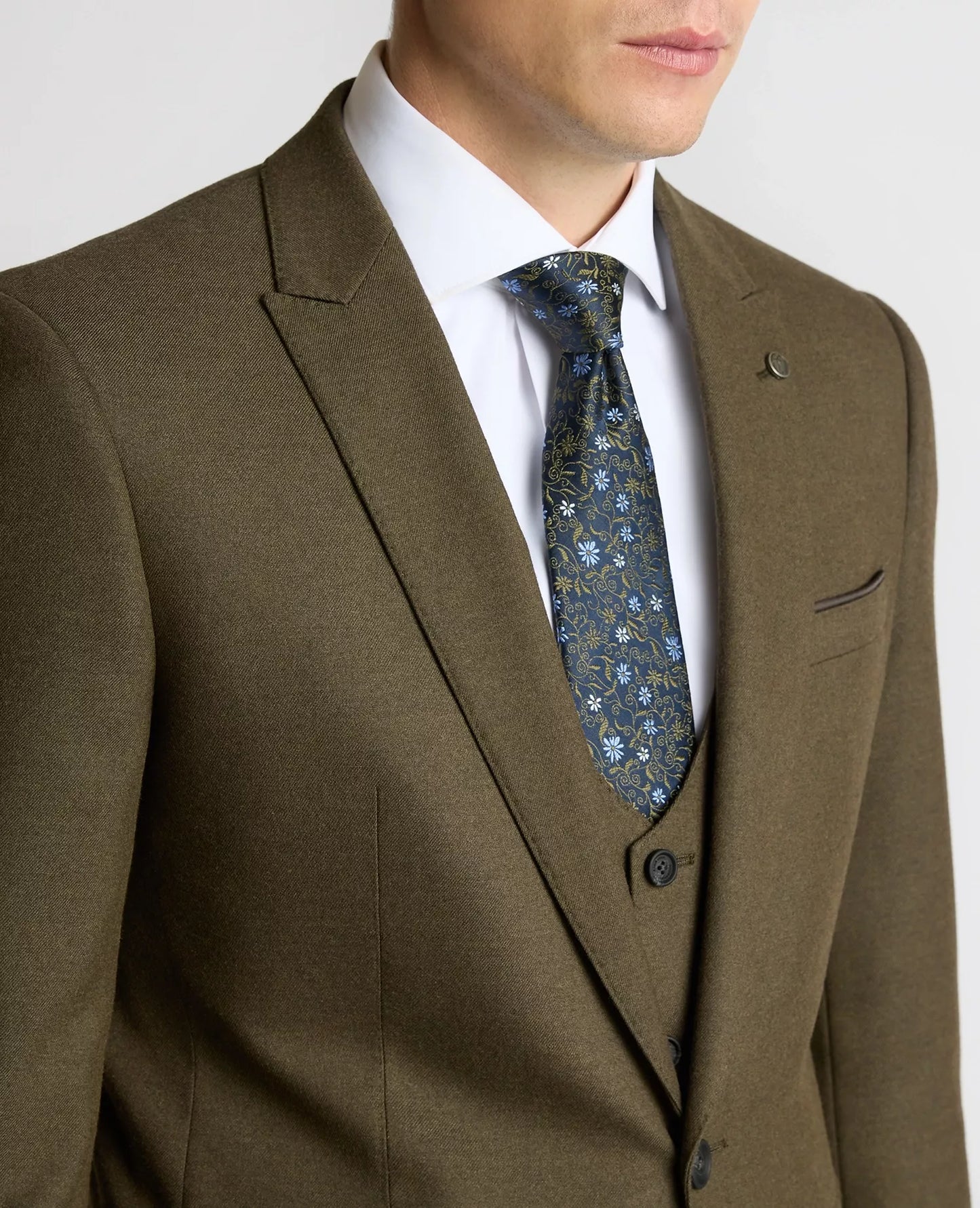 Soft Warm Handle Tapered Olive Suit - Jacket