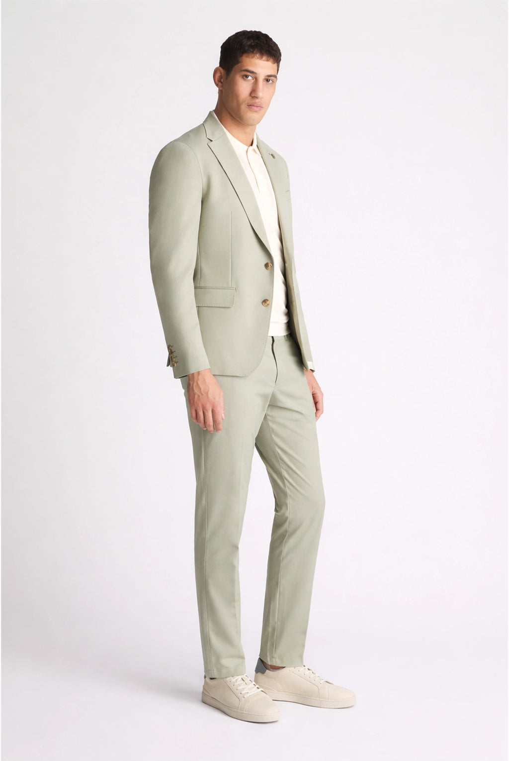 Alto | Sondrio Soft Stretch Slim Trousers - Sage