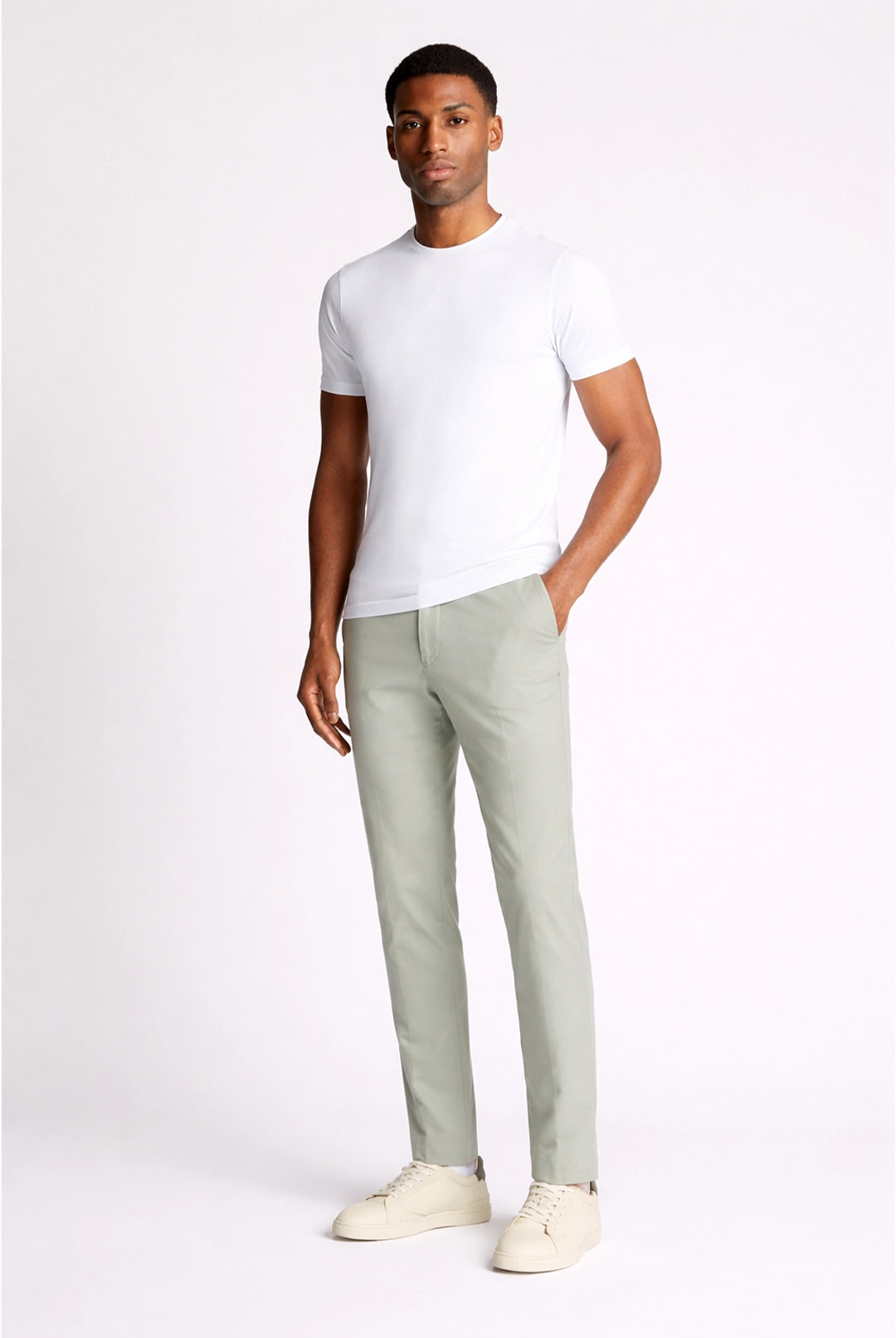 Alto | Sondrio Soft Stretch Slim Trousers - Sage