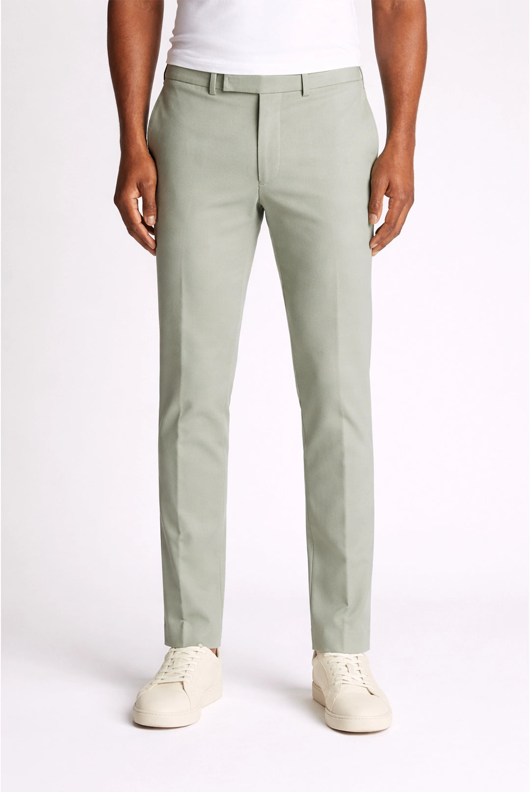 Alto | Sondrio Soft Stretch Slim Trousers - Sage