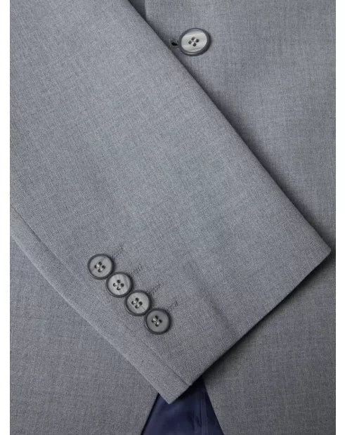 Dale Light Grey Tapered Stretch Fit Suit - Jacket