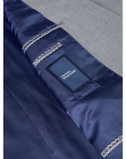 Dale Light Grey Tapered Stretch Fit Suit - Jacket