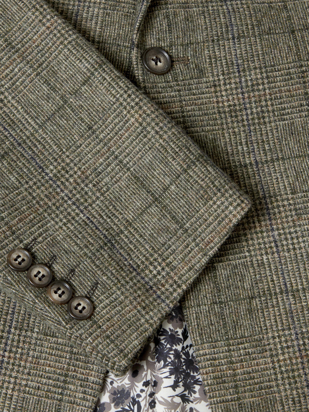 Pure Wool Tweed Check Jacket - Grey