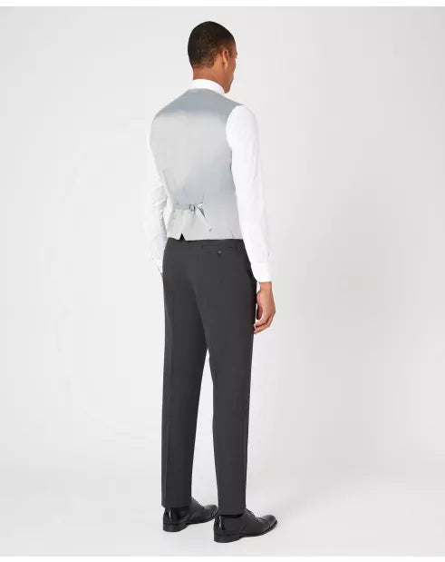 Tapered Fit Polyviscose Suit Waistcoat - Charcoal