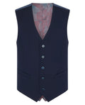 Tapered Fit Polyviscose Suit Waistcoat - French Navy