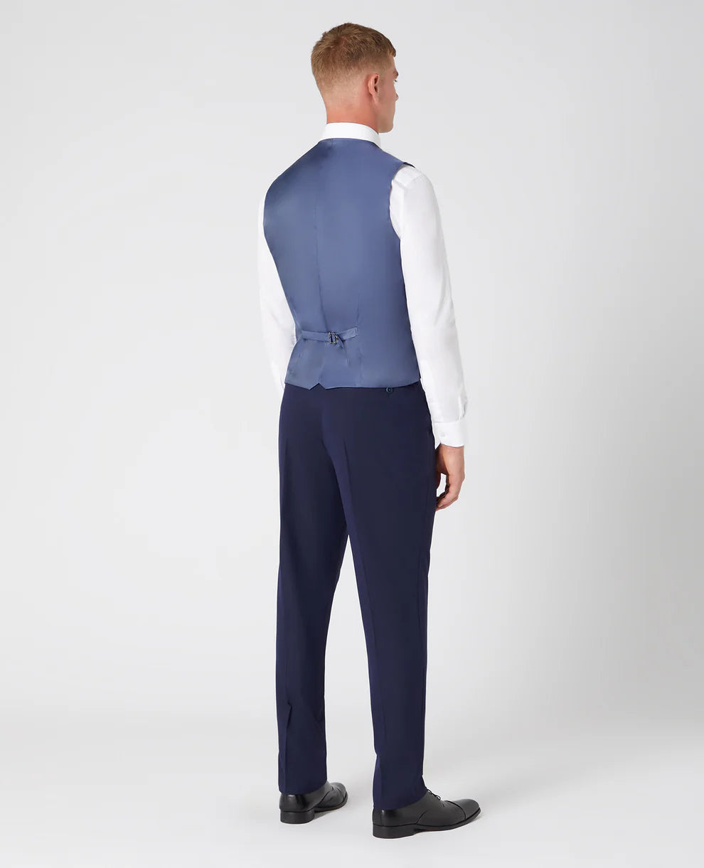 Tapered Fit Polyviscose Suit Waistcoat - French Navy