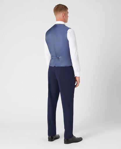 Tapered Fit Polyviscose Suit Waistcoat - French Navy