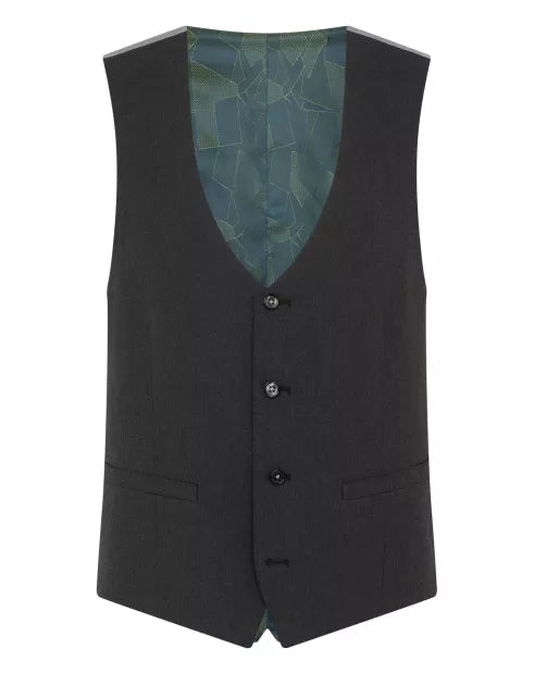 Slim Fit Polyviscose Suit Waistcoat - Charcoal