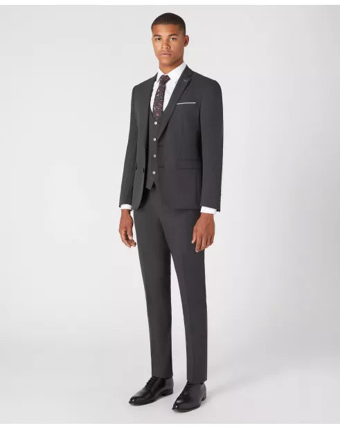 Slim Fit Polyviscose Suit Waistcoat - Charcoal