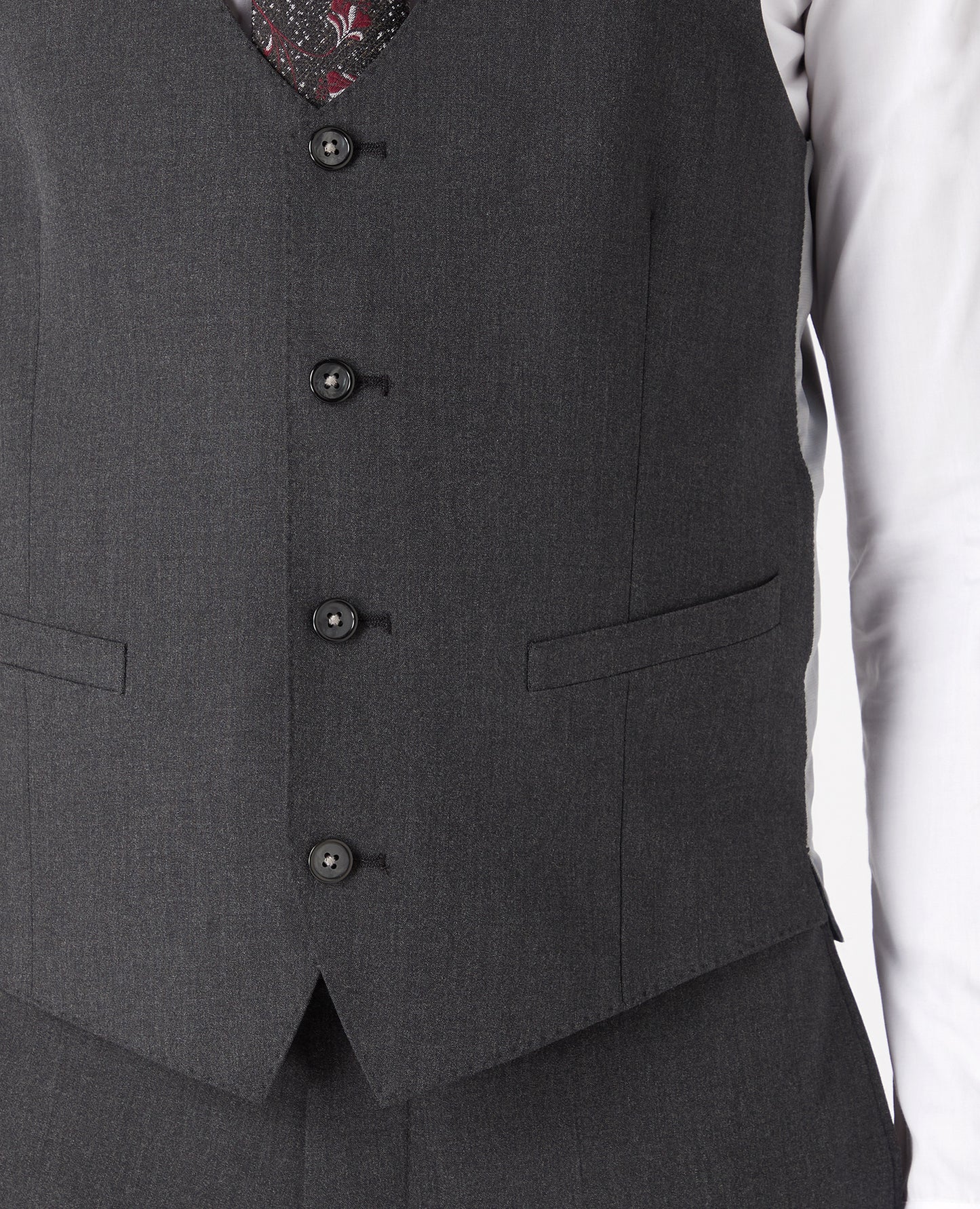 Slim Fit Polyviscose Suit Waistcoat - Charcoal