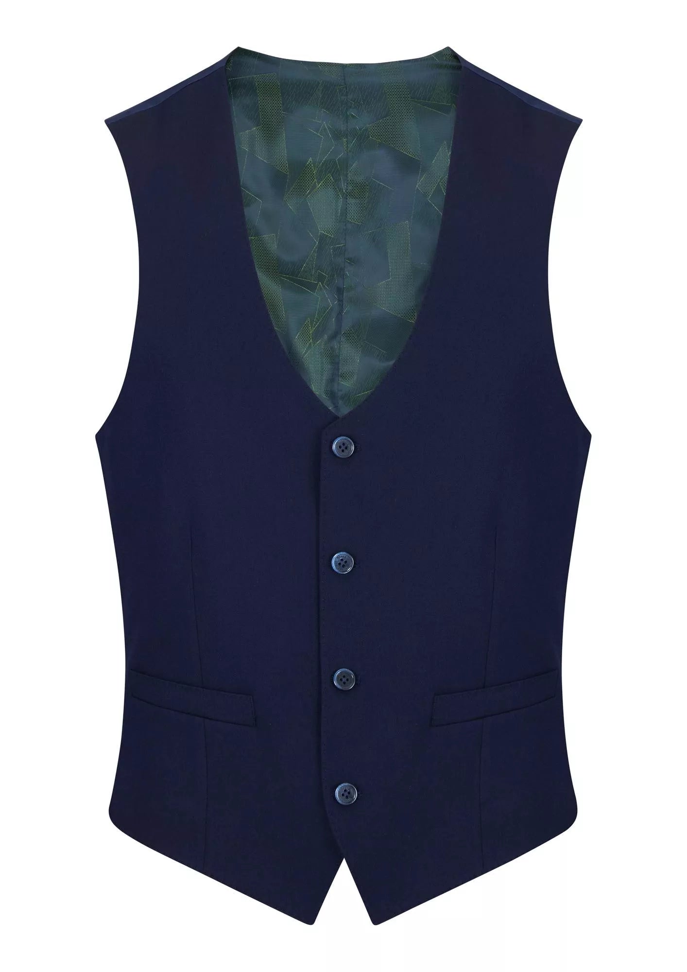 Slim Fit Polyviscose Suit Waistcoat - French Navy