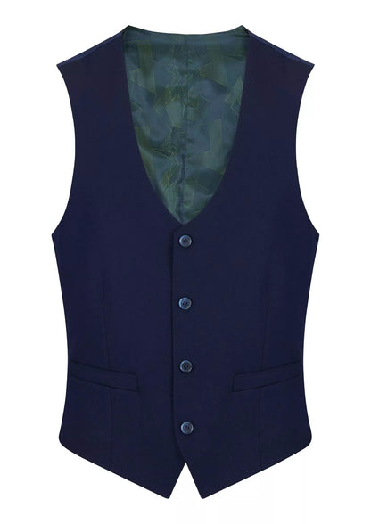 Slim Fit Polyviscose Suit Waistcoat - French Navy