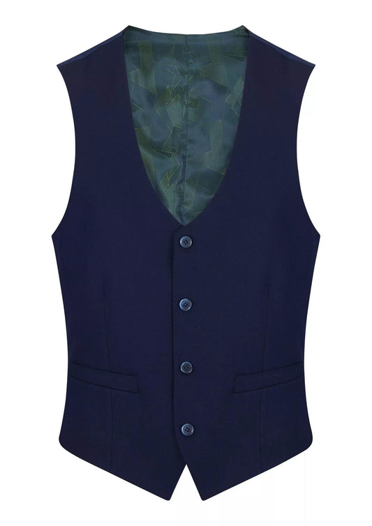 Slim Fit Polyviscose Suit Waistcoat - French Navy