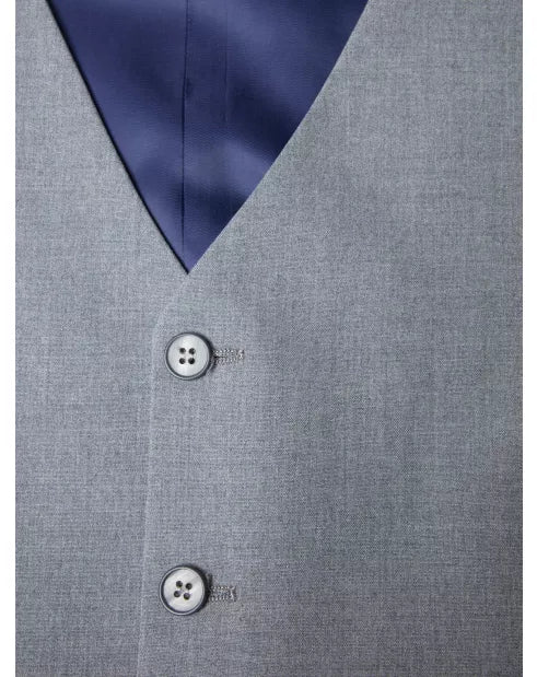 Dale Light Grey Tapered Stretch Fit Suit - Waistcoat