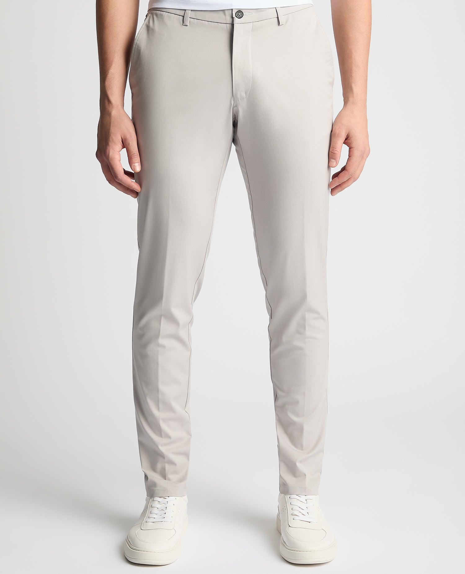Slim Fit Stretch Trouser - Light Grey