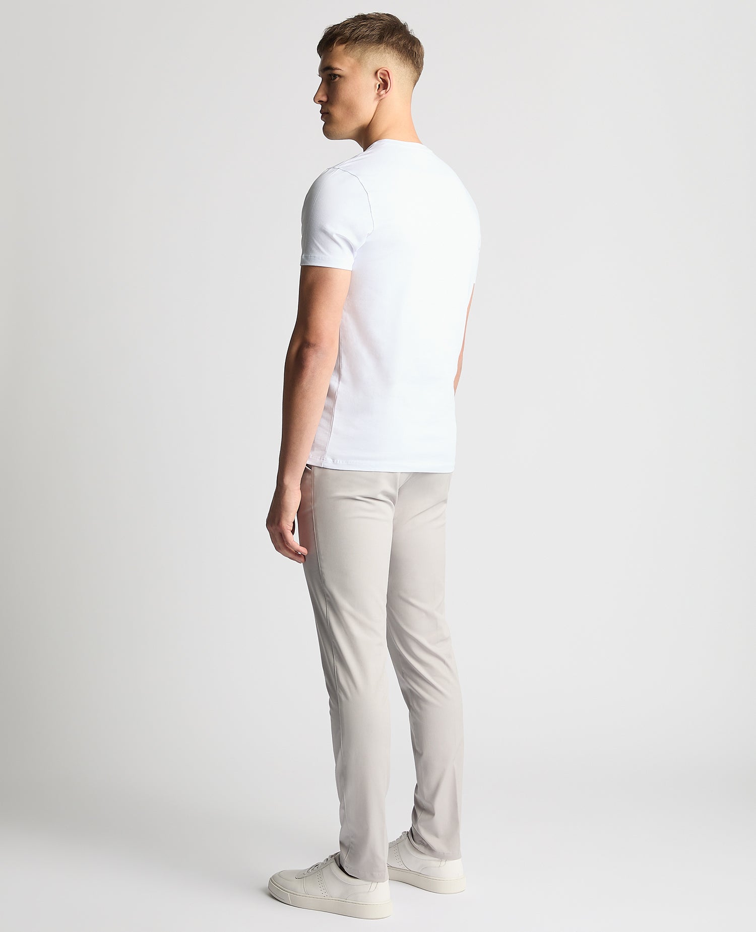 Slim Fit Stretch Trouser - Light Grey