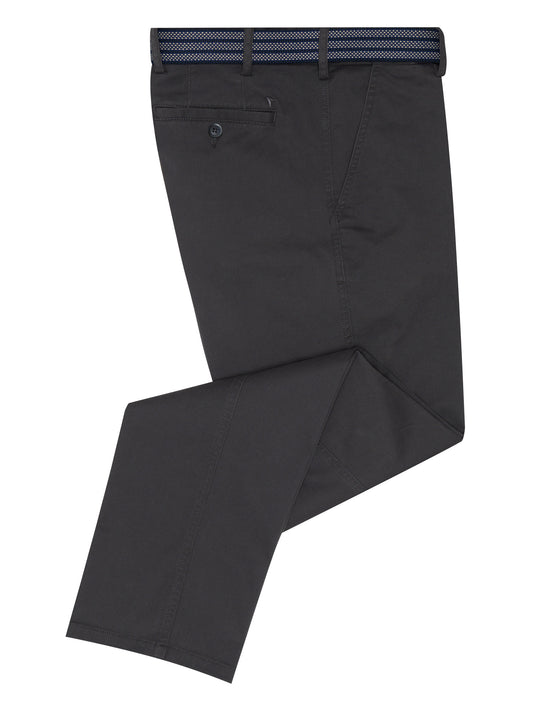 Expandable Waist Straight Leg Chinos - Charcoal