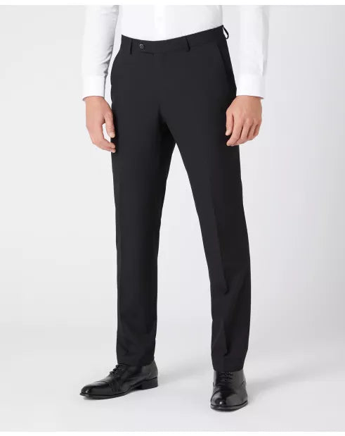Tapered Fit Polyviscose Suit Trousers - Black